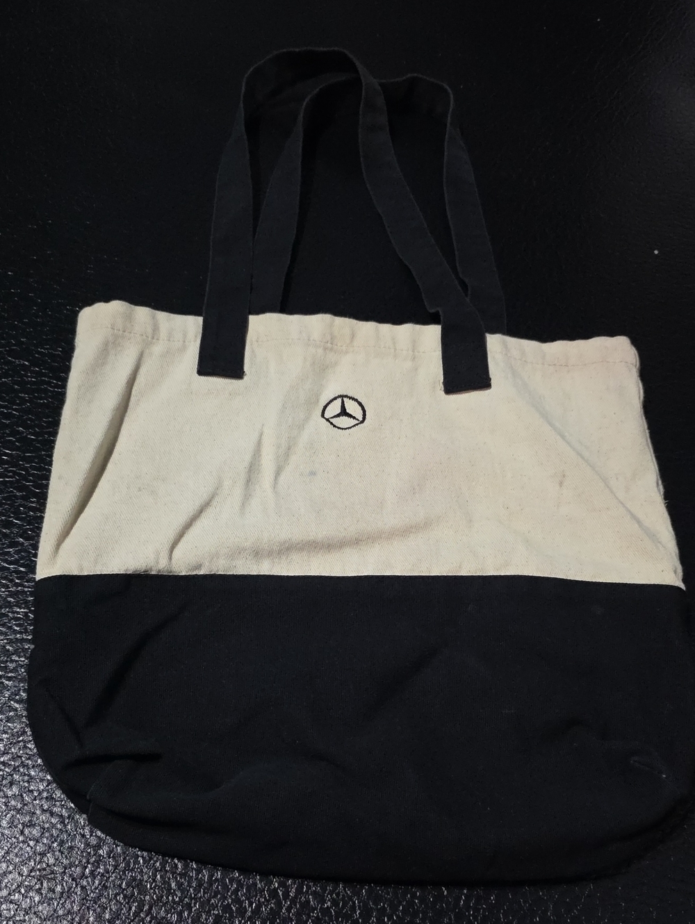 Mercedes-Benz Two-Tone Canvas Travel Tote in Black and Cream
